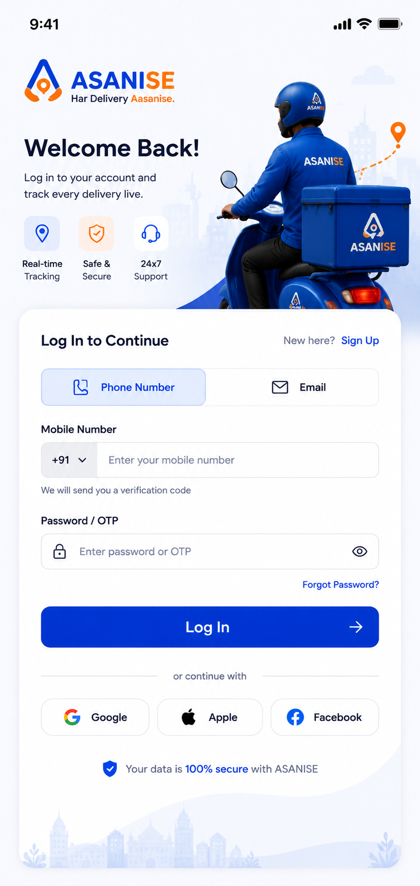 ASANI SE Delivery Partner dispatch and verification interface